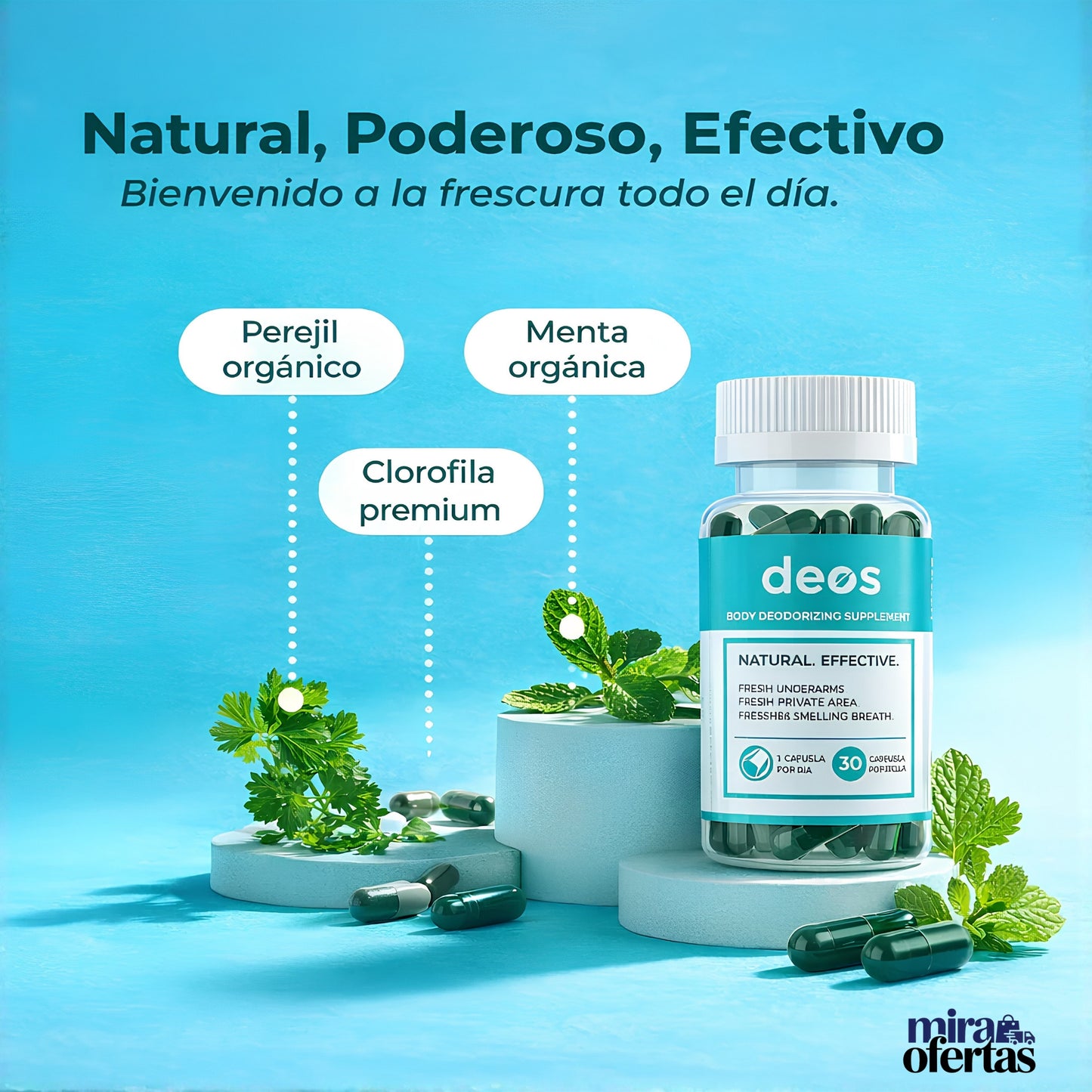 Cápsulas DEOS para el Mal Olor Corporal | Frescura y Confianza Todos los Días