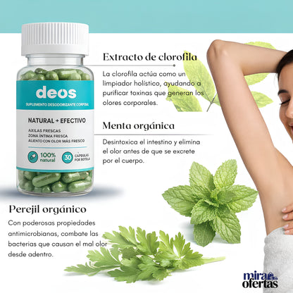 Cápsulas DEOS para el Mal Olor Corporal | Frescura y Confianza Todos los Días