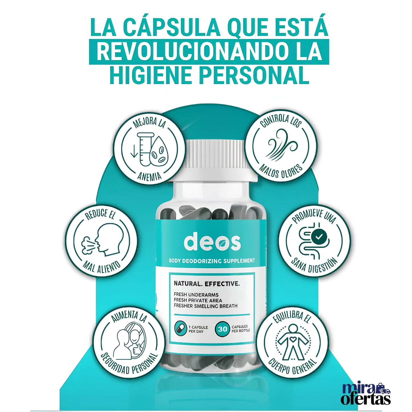 Cápsulas DEOS para el Mal Olor Corporal | Frescura y Confianza Todos los Días