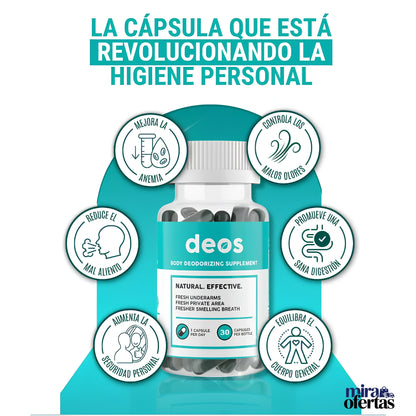 Cápsulas DEOS para el Mal Olor Corporal | Frescura y Confianza Todos los Días