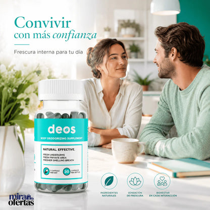 Cápsulas DEOS para el Mal Olor Corporal | Frescura y Confianza Todos los Días