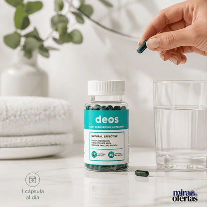 Cápsulas DEOS para el Mal Olor Corporal | Frescura y Confianza Todos los Días