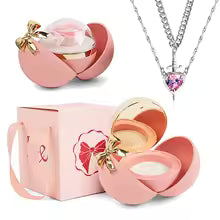 Regalo Romántico Rosa Eterna con Collar “Te Amo en 100 Idiomas” – Caja de Regalo Incluida